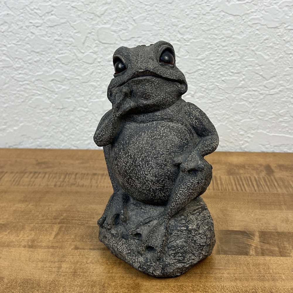 Vintage Toad Hollow Home Style Toad Frog Statue Garden Lawn Patio - Picture 4 of 10